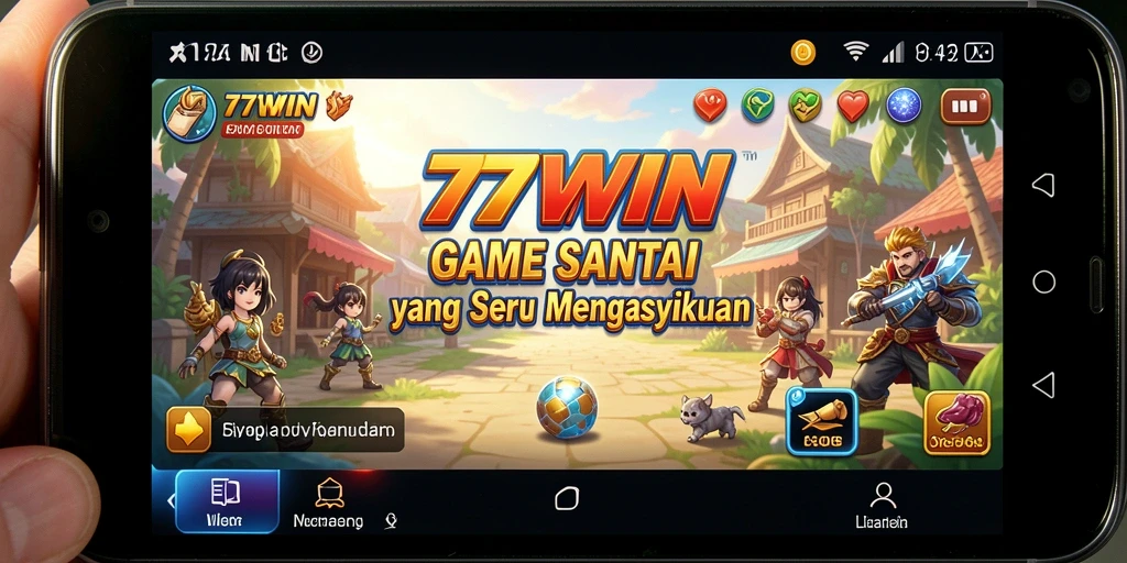 Tampilan permainan 77WIN yang penuh warna dan menyenangkan.