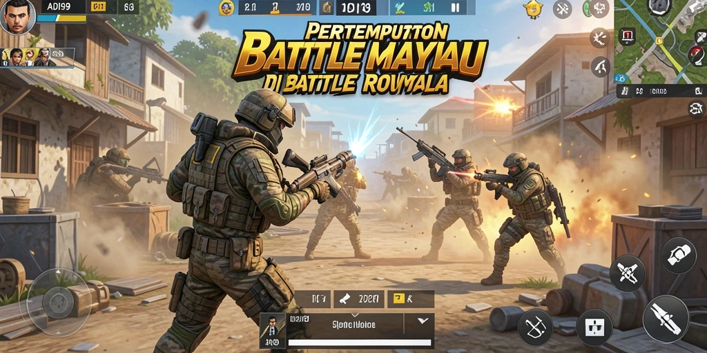 Screenshot gameplay ADI99 dengan aksi Battle Royale yang mendebarkan.