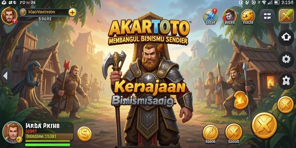 Gameplay menarik yang menunjukkan pembangunan kerajaan bisnis.
