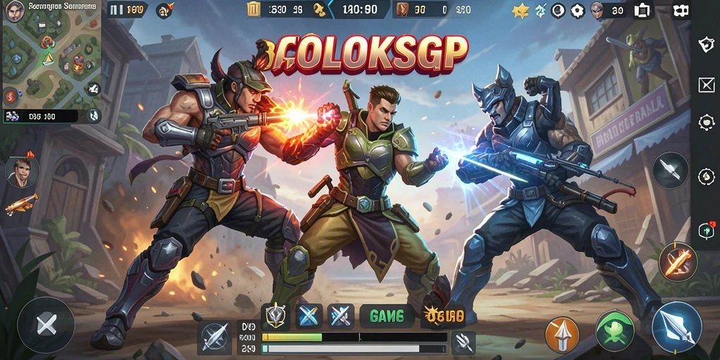Gameplay seru COLOKSGP yang menampilkan pertempuran intens di arena.