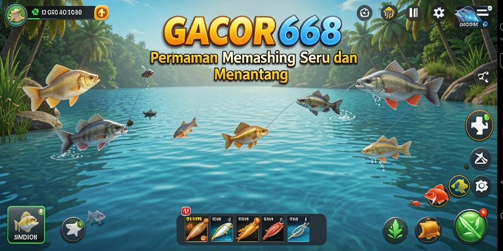 Screenshot GACOR668 menampilkan gameplay memancing yang seru dan interaktif.