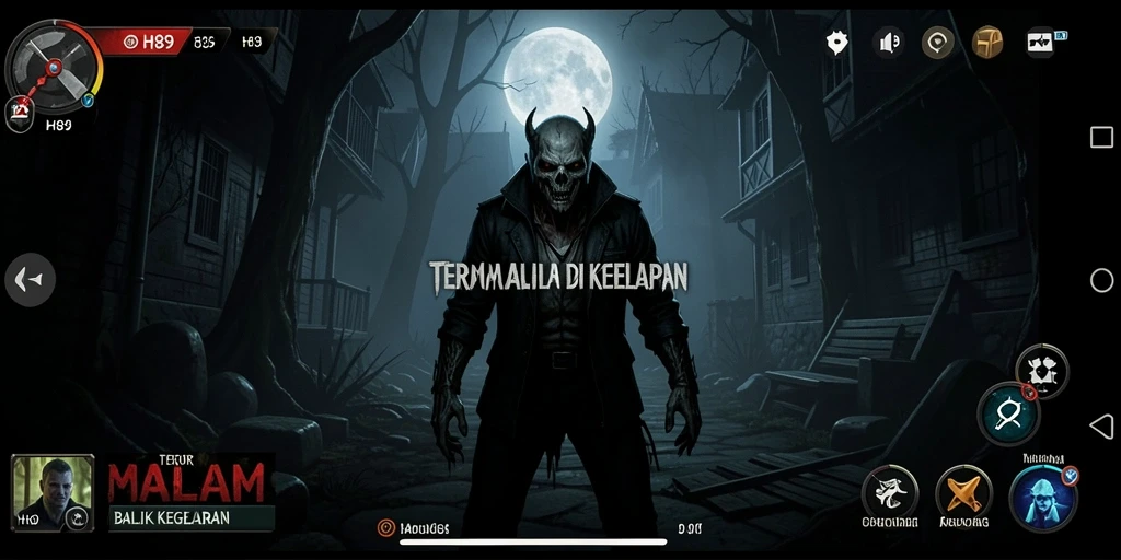 Tampilan gameplay H89 dengan suasana horor yang mencekam.