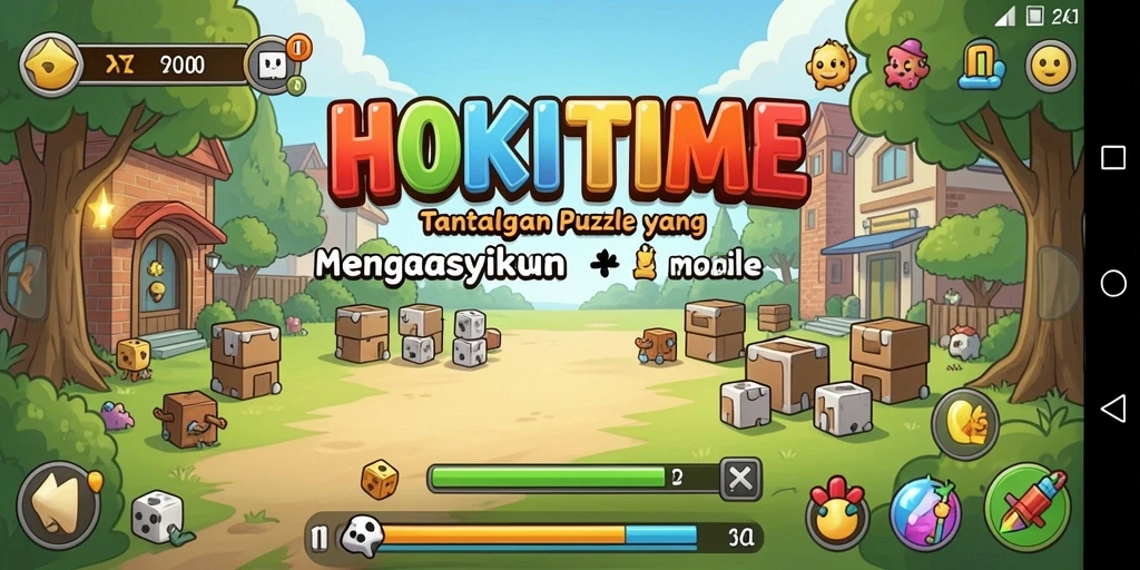 Screenshot utama HOKITIME menampilkan gameplay Puzzle yang seru.