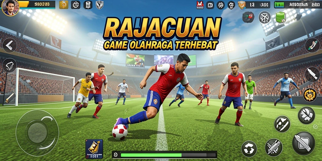 Screenshot gameplay RAJACUAN menampilkan aksi olahraga seru.