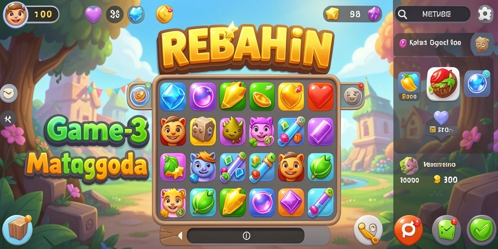 Tampilan gameplay seru dalam REBAHIN, penuh warna dan aksi.