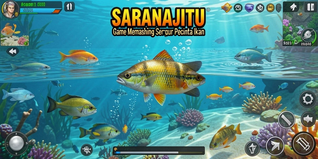 Tangkapan ikan yang memukau dalam gameplay SARANAJITU.