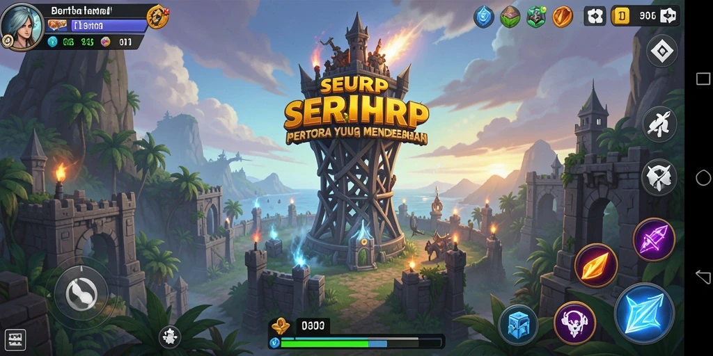 Tampilan menarik gameplay SERURP yang penuh strategi Tower Defense.