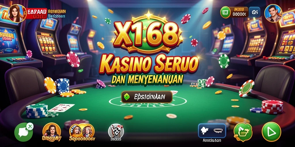 Tampilan gameplay kasino yang menarik dan interaktif di X168.